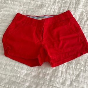 J. Crew Chino Short Red Summer , Size 0, Like new